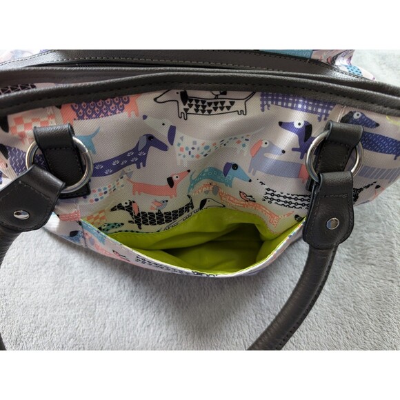 Lily Bloom Maggie Satchel Dachshund Dog Print Pastel Retired - Picture 10 of 15
